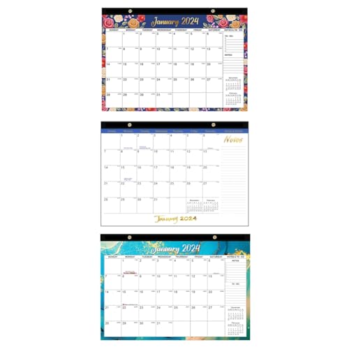 Lwaviwer 3 Stück Kalender 2024 – Wandkalender 2024, Januar 2024–2025, 39,7 x 30,5 cm, 18 Monats-Wandkalender 2024 mit Loch von Lwaviwer