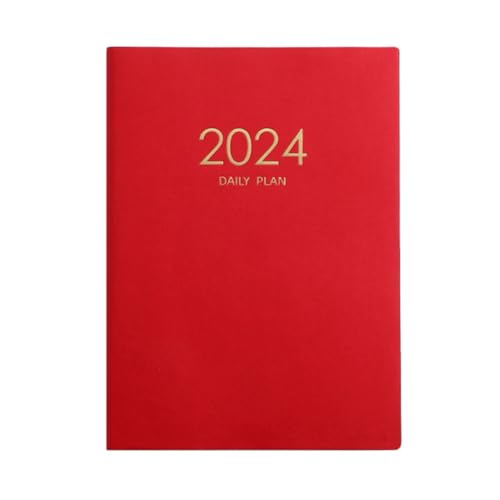 Lwaviwer Roter Plan-Notizbuchkalender 2024, Verdickter Tagesplan-Notizbuch, WöChentliches Notizbuch, BüRo, Schulbedarf von Lwaviwer