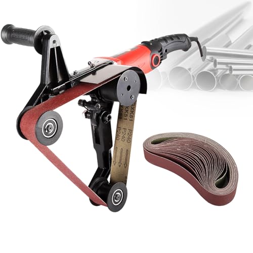 LwiftGal Rundrohr-Poliermaschine, Edelstahl-Rohrschleifer, Polierer, Schleifmaschine Mit 6 Einstellbaren Geschwindigkeiten, Schleifmaschine FüR Kunststoff, Aluminium, Eisen With25sandingbelts von LwiftGal