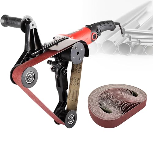 LwiftGal Rundrohr-Poliermaschine, Edelstahl-Rohrschleifer, Polierer, Schleifmaschine Mit 6 Einstellbaren Geschwindigkeiten, Schleifmaschine FüR Kunststoff, Aluminium, Eisen With50sandingbelts von LwiftGal