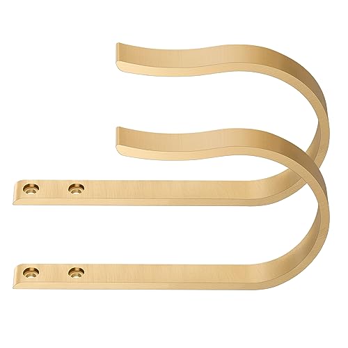 Raffhalter für Vorhänge, 2 Stück, massives Aluminium, U-förmig, zur Wandmontage, Warmgold Raffhalter für Vorhänge, 2 Stück, massives Aluminium, U-förmig, zur Wandmontage, Warmgold von Lwiiom