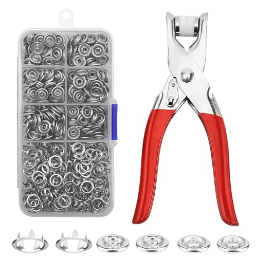 Lwtsrp 150 Stück 9,5mm Druckknöpfe Ohne Nähen, Druckknopf Set, Feste Knöpfe Werkzeug, Nähen Druckknöpfe mit Zange, Metall Druckknopf Set, für Planen, Schiffe, Möbel, Segeltuch, Autozelte Lwtsrp 150 Stück 9,5mm Druckknöpfe Ohne Nähen, Druckknopf Set, Feste Knöpfe Werkzeug, Nähen Druckknöpfe mit Zange, Metall Druckknopf Set, für Planen, Schiffe, Möbel, Segeltuch, Autozelte von Lwtsrp