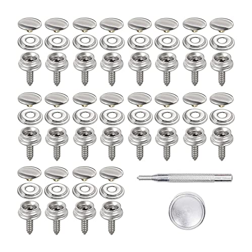 20 Stück Druckknöpfe Metall Set, Metalldruckknöpfe, Druckknöpfe Schrauben Edelstahl, Druckknopf zum Anschrauben Edelstahl, für Planen, Schiffe, Möbel, Segeltuch, Autozelte, Leder 20 Stück Druckknöpfe Metall Set, Metalldruckknöpfe, Druckknöpfe Schrauben Edelstahl, Druckknopf zum Anschrauben Edelstahl, für Planen, Schiffe, Möbel, Segeltuch, Autozelte, Leder von Lwtsrp