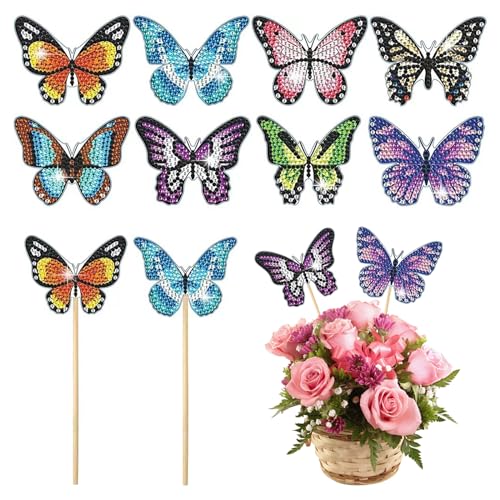 Lwtsrp 8PCS Schmetterling Diamond Painting Kits, Diamond Painting, Diamond Painting Art für Garten Dekor, Diamond Painting Schmetterling, Schmetterling Ornaments Zubehör für Tolle Gartendekoration Lwtsrp 8PCS Schmetterling Diamond Painting Kits, Diamond Painting, Diamond Painting Art für Garten Dekor, Diamond Painting Schmetterling, Schmetterling Ornaments Zubehör für Tolle Gartendekoration von Lwtsrp