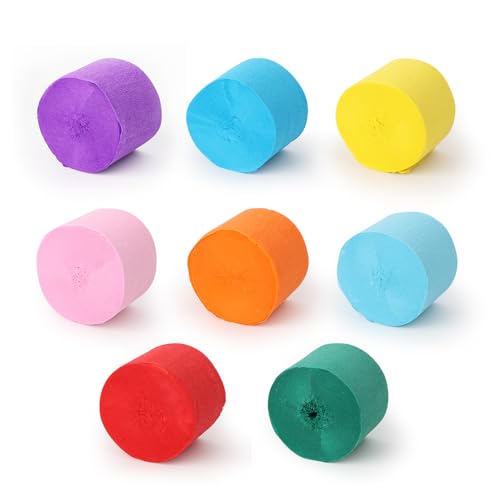 Lwtsrp Krepppapier Bunt, 8 Rolls Regenbogen Krepppapier Band, Party Bunt Kreppbänder, Bastelkrepp Bunt, Multicolor Papier Streamer Hochzeit, Karneval, Party Décoration, 4.5cm x 25m Lwtsrp Krepppapier Bunt, 8 Rolls Regenbogen Krepppapier Band, Party Bunt Kreppbänder, Bastelkrepp Bunt, Multicolor Papier Streamer Hochzeit, Karneval, Party Décoration, 4.5cm x 25m von Lwtsrp