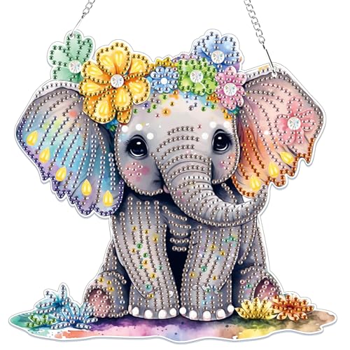Lxmsja 5D Diamond Painting Anhänger Elefant, Tier Diamond Painting Kinder Erwachsene, Hängende Ornament Bastelset Kreativ Set für Erwachsene Geschenk Mädchen 7 8 9 10 11 Jahre, Kranz Tür Fenster Deko Lxmsja 5D Diamond Painting Anhänger Elefant, Tier Diamond Painting Kinder Erwachsene, Hängende Ornament Bastelset Kreativ Set für Erwachsene Geschenk Mädchen 7 8 9 10 11 Jahre, Kranz Tür Fenster Deko von Lxmsja