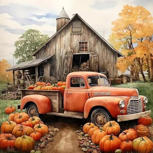 Lxmsja 5D Diamond Painting Herbst, Diamond Painting Erwachsene, Bauernhof Diamant Painting Bilder Erwachsene, Full DIY Diamant Kunst Malerei Stickerei Set Kreuzstich Bilder Home Dekor 30x40cm von Lxmsja