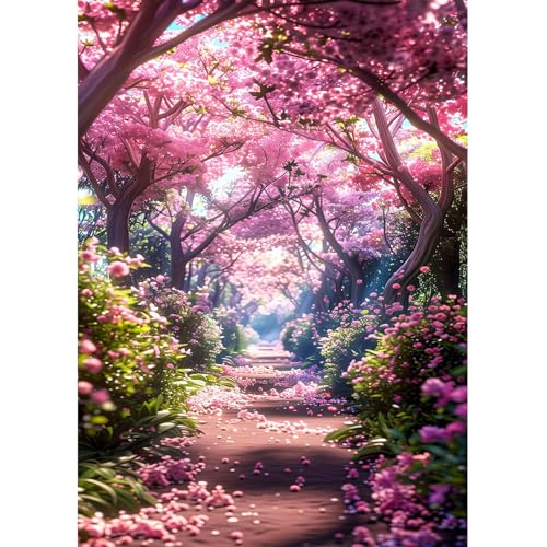 Lxmsja 5D Diamond Painting Kirschblüte, Diamond Painting Erwachsene, Landschaft Diamant Painting Bilder Erwachsene, Full DIY Diamant Kunst Malerei Stickerei Set Kreuzstich Bilder Home Dekor 30x40cm von Lxmsja