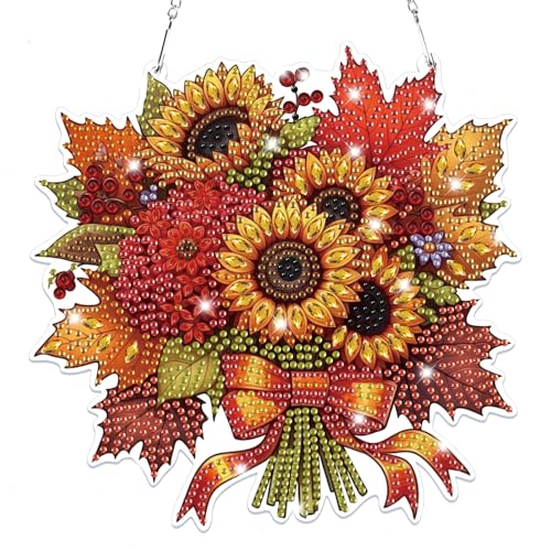 Lxmsja 5D Thanksgiving Diamond Painting Anhänger Blumen, Herbst Diamond Painting Fensterbilder Beidseitig für Erwachsene Kinder, Bastelset Kreativ Set, Hängend Ornament Tür Fenster Wand Eingang Decor Lxmsja 5D Thanksgiving Diamond Painting Anhänger Blumen, Herbst Diamond Painting Fensterbilder Beidseitig für Erwachsene Kinder, Bastelset Kreativ Set, Hängend Ornament Tür Fenster Wand Eingang Decor von Lxmsja