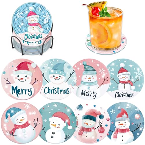 Lxmsja 8 STK Diamond Painting Untersetzer Weihnachten mit Halter, Schneemann Untersetzer Diamond Painting Erwachsene, Diamant Tassenuntersetzer mit Kork, Basteln Erwachsene Weihnachten Deko Lxmsja 8 STK Diamond Painting Untersetzer Weihnachten mit Halter, Schneemann Untersetzer Diamond Painting Erwachsene, Diamant Tassenuntersetzer mit Kork, Basteln Erwachsene Weihnachten Deko von Lxmsja