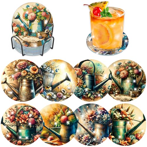 Lxmsja 8 STK Diamond Painting Untersetzer mit Halter, Diamond Painting Watering Can Erwachsene, Diamant Tassenuntersetzer mit Kork, Diamant Painting Bilder Basteln Erwachsene Frauen, Tisch Deko Lxmsja 8 STK Diamond Painting Untersetzer mit Halter, Diamond Painting Watering Can Erwachsene, Diamant Tassenuntersetzer mit Kork, Diamant Painting Bilder Basteln Erwachsene Frauen, Tisch Deko von Lxmsja