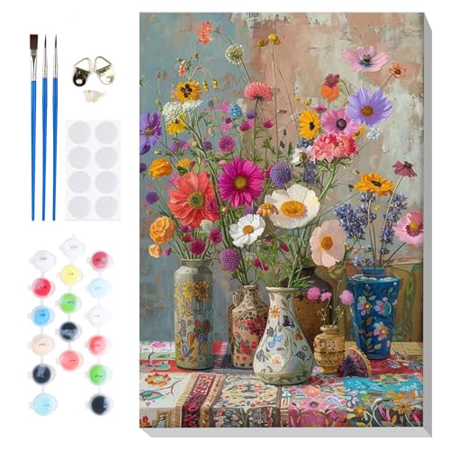 Lxmsja Blumen Malen Nach Zahlen Erwachsene mit Rahmen, Malen Nach Zahlen Blume, Diy Set Erwachsene mit Pinseln und Acrylfarben Handgemalt Ölgemälde Leinwand für Home Décor, 20x30cm Lxmsja Blumen Malen Nach Zahlen Erwachsene mit Rahmen, Malen Nach Zahlen Blume, Diy Set Erwachsene mit Pinseln und Acrylfarben Handgemalt Ölgemälde Leinwand für Home Décor, 20x30cm von Lxmsja