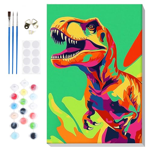 Lxmsja Dinosaurier Malen Nach Zahlen Kinder mit Rahmen, Dinosaurier Malen Nach Zahlen ab 5 6 7 8 9 10 Jahre Mädchen, Diy Set Erwachsene Acrylfarben Ölgemälde Leinwand für Home Décor, 20x30cm Lxmsja Dinosaurier Malen Nach Zahlen Kinder mit Rahmen, Dinosaurier Malen Nach Zahlen ab 5 6 7 8 9 10 Jahre Mädchen, Diy Set Erwachsene Acrylfarben Ölgemälde Leinwand für Home Décor, 20x30cm von Lxmsja
