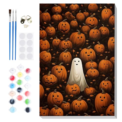 Lxmsja Geist Malen Nach Zahlen Erwachsene mit Rahmen, Kürbis Malen Nach Zahlen Halloween, Diy Set Erwachsene mit Pinseln und Acrylfarben Handgemalt Ölgemälde Leinwand für Home Décor, 20x30cm Lxmsja Geist Malen Nach Zahlen Erwachsene mit Rahmen, Kürbis Malen Nach Zahlen Halloween, Diy Set Erwachsene mit Pinseln und Acrylfarben Handgemalt Ölgemälde Leinwand für Home Décor, 20x30cm von Lxmsja