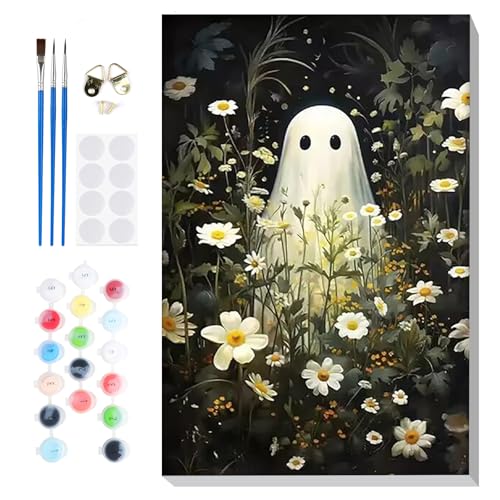 Lxmsja Geist Malen Nach Zahlen Erwachsene mit Rahmen, Malen Nach Zahlen Halloween, Diy Set Erwachsene mit Pinseln und Acrylfarben Handgemalt Ölgemälde Leinwand für Home Décor, 20x30cm Lxmsja Geist Malen Nach Zahlen Erwachsene mit Rahmen, Malen Nach Zahlen Halloween, Diy Set Erwachsene mit Pinseln und Acrylfarben Handgemalt Ölgemälde Leinwand für Home Décor, 20x30cm von Lxmsja