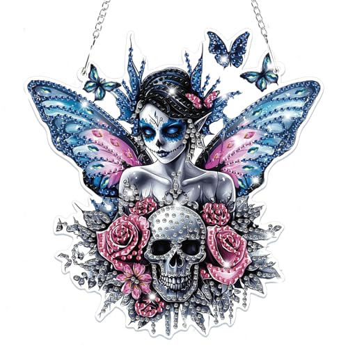 Lxmsja Halloween Diamond Painting Anhänger Fee, 5D Gothic Diamond Painting Fensterbilder Beidseitig für Erwachsene Kinder, Bastelset Kreativ Set, Hängend Ornament Tür Fenster Wand Eingang Decor Lxmsja Halloween Diamond Painting Anhänger Fee, 5D Gothic Diamond Painting Fensterbilder Beidseitig für Erwachsene Kinder, Bastelset Kreativ Set, Hängend Ornament Tür Fenster Wand Eingang Decor von Lxmsja