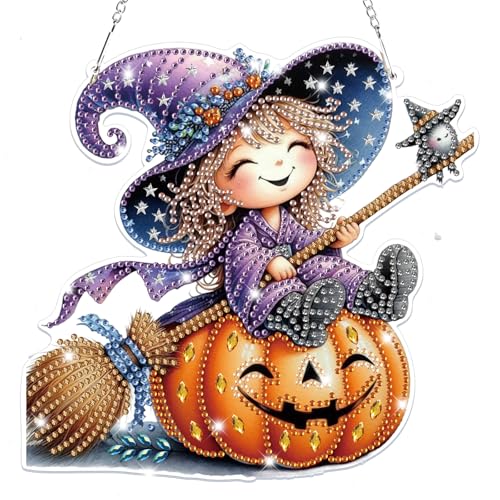 Lxmsja Halloween Diamond Painting Anhänger Zauberer, 5D Diamond Painting Fensterbilder Beidseitig für Erwachsene Kinder, Bastelset Kreativ Set, Hängend Ornament Kranz Tür Fenster Wand Eingang Decor Lxmsja Halloween Diamond Painting Anhänger Zauberer, 5D Diamond Painting Fensterbilder Beidseitig für Erwachsene Kinder, Bastelset Kreativ Set, Hängend Ornament Kranz Tür Fenster Wand Eingang Decor von Lxmsja
