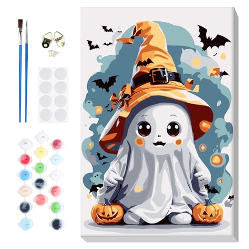 Lxmsja Halloween Malen Nach Zahlen Erwachsene mit Rahmen, Geister Malen Nach Zahlen Kinder, Diy Set Erwachsene mit Pinseln und Acrylfarben Handgemalt Ölgemälde Leinwand für Home Décor, 20x30cm Lxmsja Halloween Malen Nach Zahlen Erwachsene mit Rahmen, Geister Malen Nach Zahlen Kinder, Diy Set Erwachsene mit Pinseln und Acrylfarben Handgemalt Ölgemälde Leinwand für Home Décor, 20x30cm von Lxmsja