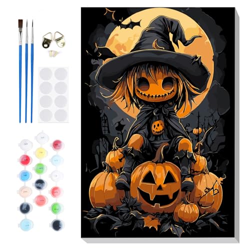 Lxmsja Halloween Malen Nach Zahlen Erwachsene mit Rahmen, Malen Nach Zahlen Vogelscheuche, Diy Set Erwachsene mit Pinseln und Acrylfarben Handgemalt Ölgemälde Leinwand für Home Décor, 20x30cm Lxmsja Halloween Malen Nach Zahlen Erwachsene mit Rahmen, Malen Nach Zahlen Vogelscheuche, Diy Set Erwachsene mit Pinseln und Acrylfarben Handgemalt Ölgemälde Leinwand für Home Décor, 20x30cm von Lxmsja