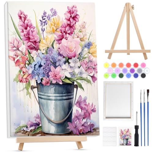 Lxmsja Malen Nach Zahlen Blume Erwachsene mit Rahmen, Malen Nach Zahlen Blumen mit Holzstaffelei, Diy Set Erwachsene mit Pinseln und Acrylfarben Handgemalt Ölgemälde Leinwand für Home Décor, 20x30cm Lxmsja Malen Nach Zahlen Blume Erwachsene mit Rahmen, Malen Nach Zahlen Blumen mit Holzstaffelei, Diy Set Erwachsene mit Pinseln und Acrylfarben Handgemalt Ölgemälde Leinwand für Home Décor, 20x30cm von Lxmsja