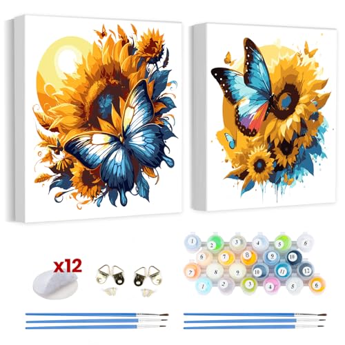 Lxmsja Malen Nach Zahlen Erwachsene Kinder mit Rahmen, Malen Nach Zahlen, Diy Set Erwachsene mit Pinseln und Acrylfarben Handgemalt Ölgemälde Leinwand für Home Décor von Lxmsja