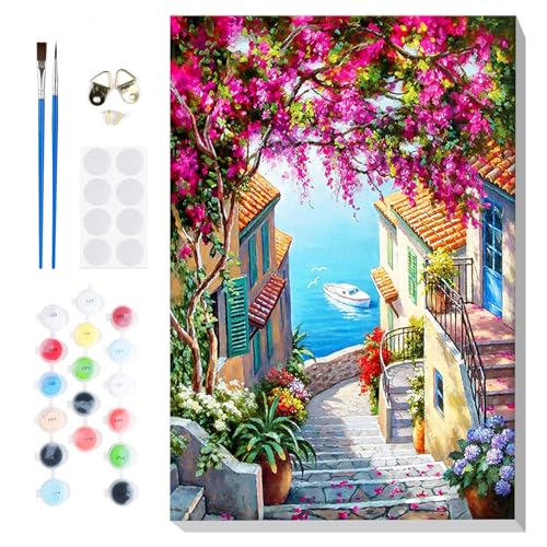 Lxmsja Malen Nach Zahlen Erwachsene Kinder mit Rahmen, Malen Nach Zahlen Landschaft, Diy Set Erwachsene mit Pinseln und Acrylfarben Handgemalt Ölgemälde Leinwand für Home Décor, 20x30cm Lxmsja Malen Nach Zahlen Erwachsene Kinder mit Rahmen, Malen Nach Zahlen Landschaft, Diy Set Erwachsene mit Pinseln und Acrylfarben Handgemalt Ölgemälde Leinwand für Home Décor, 20x30cm von Lxmsja