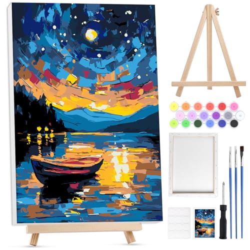 Lxmsja Malen Nach Zahlen Erwachsene Kinder mit Rahmen, Malen Nach Zahlen Landschaft mit Holzstaffelei, Diy Set Erwachsene mit Pinseln und Acrylfarben Ölgemälde Leinwand für Home Décor, 20x30cm Lxmsja Malen Nach Zahlen Erwachsene Kinder mit Rahmen, Malen Nach Zahlen Landschaft mit Holzstaffelei, Diy Set Erwachsene mit Pinseln und Acrylfarben Ölgemälde Leinwand für Home Décor, 20x30cm von Lxmsja