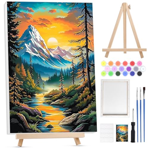 Lxmsja Malen Nach Zahlen Erwachsene Kinder mit Rahmen, Malen Nach Zahlen Landschaft mit Holzstaffelei, Diy Set Erwachsene mit Pinseln und Acrylfarben Ölgemälde Leinwand für Home Décor, 20x30cm Lxmsja Malen Nach Zahlen Erwachsene Kinder mit Rahmen, Malen Nach Zahlen Landschaft mit Holzstaffelei, Diy Set Erwachsene mit Pinseln und Acrylfarben Ölgemälde Leinwand für Home Décor, 20x30cm von Lxmsja