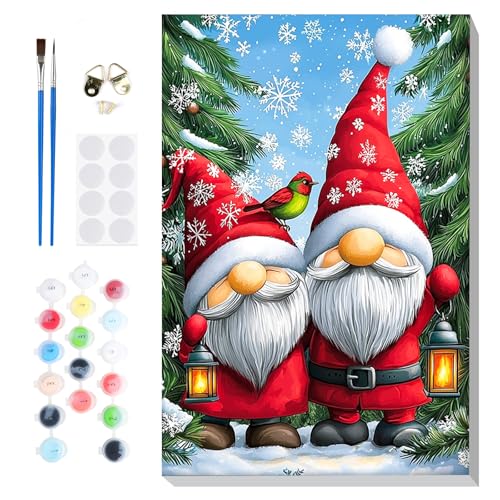 Lxmsja Malen Nach Zahlen Erwachsene Kinder mit Rahmen, Malen Nach Zahlen Weihnachtsmann Gnome, Diy Set Erwachsene mit Pinseln und Acrylfarben Handgemalt Ölgemälde Leinwand für Home Décor, 20x30cm Lxmsja Malen Nach Zahlen Erwachsene Kinder mit Rahmen, Malen Nach Zahlen Weihnachtsmann Gnome, Diy Set Erwachsene mit Pinseln und Acrylfarben Handgemalt Ölgemälde Leinwand für Home Décor, 20x30cm von Lxmsja