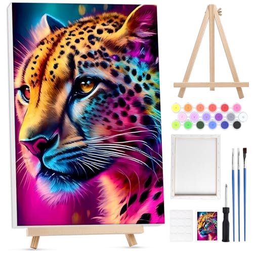 Lxmsja Malen Nach Zahlen Gepard Erwachsene mit Rahmen, Malen Nach Zahlen Tier mit Holzstaffelei, Diy Set Erwachsene mit Pinseln und Acrylfarben Handgemalt Ölgemälde Leinwand für Home Décor, 20x30cm Lxmsja Malen Nach Zahlen Gepard Erwachsene mit Rahmen, Malen Nach Zahlen Tier mit Holzstaffelei, Diy Set Erwachsene mit Pinseln und Acrylfarben Handgemalt Ölgemälde Leinwand für Home Décor, 20x30cm von Lxmsja