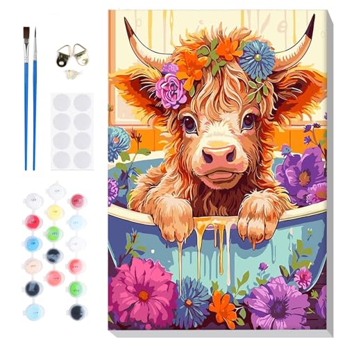 Lxmsja Malen Nach Zahlen Ochse Erwachsene mit Rahmen, Malen Nach Zahlen Tier, Diy Set Erwachsene mit Pinseln und Acrylfarben Handgemalt Ölgemälde Leinwand für Home Décor, 20x30 cm Lxmsja Malen Nach Zahlen Ochse Erwachsene mit Rahmen, Malen Nach Zahlen Tier, Diy Set Erwachsene mit Pinseln und Acrylfarben Handgemalt Ölgemälde Leinwand für Home Décor, 20x30 cm von Lxmsja