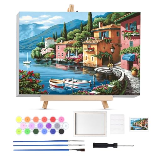 Lxmsja Malen Nach Zahlen Landschaft Erwachsene mit Rahmen, Malen Nach Zahlen mit Holzstaffelei, Diy Set Erwachsene mit Pinseln und Acrylfarben Handgemalt Ölgemälde Leinwand für Home Décor, 20x30cm Lxmsja Malen Nach Zahlen Landschaft Erwachsene mit Rahmen, Malen Nach Zahlen mit Holzstaffelei, Diy Set Erwachsene mit Pinseln und Acrylfarben Handgemalt Ölgemälde Leinwand für Home Décor, 20x30cm von Lxmsja