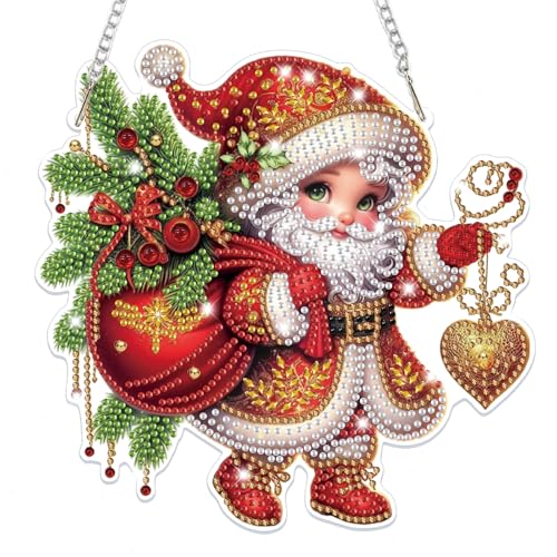 Lxmsja Weihnachten Diamond Painting Anhänger, 5D Diamond Painting Fensterbilder Weihnachtsmann für Erwachsene, Weihnachtsgeschenke Bastelset Kreativ Set Ornament Tür Fenster Wand Decor Lxmsja Weihnachten Diamond Painting Anhänger, 5D Diamond Painting Fensterbilder Weihnachtsmann für Erwachsene, Weihnachtsgeschenke Bastelset Kreativ Set Ornament Tür Fenster Wand Decor von Lxmsja