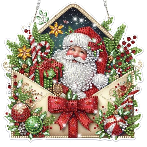 Lxmsja Weihnachten Diamond Painting Anhänger, 5D Diamond Painting Fensterbilder Weihnachtsmann für Erwachsene, Weihnachtsgeschenke Bastelset Kreativ Set Ornament Tür Fenster Wand Decor Lxmsja Weihnachten Diamond Painting Anhänger, 5D Diamond Painting Fensterbilder Weihnachtsmann für Erwachsene, Weihnachtsgeschenke Bastelset Kreativ Set Ornament Tür Fenster Wand Decor von Lxmsja