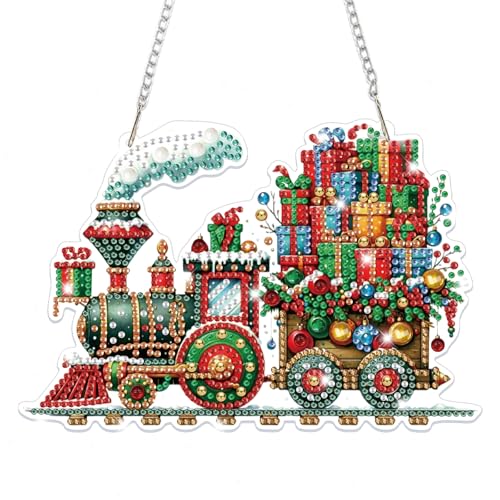 Lxmsja Weihnachten Diamond Painting Anhänger, 5D Diamond Painting Fensterbilder Weihnachtszug für Erwachsene Kinder, Weihnachtsgeschenke Bastelset Kreativ Set Ornament Tür Fenster Wand Decor Lxmsja Weihnachten Diamond Painting Anhänger, 5D Diamond Painting Fensterbilder Weihnachtszug für Erwachsene Kinder, Weihnachtsgeschenke Bastelset Kreativ Set Ornament Tür Fenster Wand Decor von Lxmsja