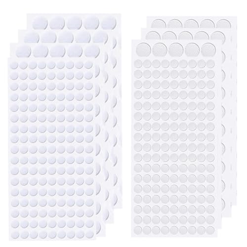 Lxtness Klettpunkte Selbstklebend 10 mm, 20mm, 606 Stück Klett Klebepunkte, Self Adhesive Klebend Klettverschluss für Handwerk auf Papier, Kunststoff, Glas, Leder, Metall (Weiß) von Lxtness