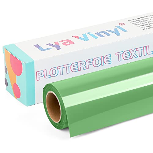 Lya Vinyl Fruchtgrün Plotterfolie Textil, 30.5cm × 3 m Flexfolie Plotter Textil für Cricut und Silhouette Cameo, Grün Textilfolie Plotter für DIY Stoff und Shirt von Lya Vinyl