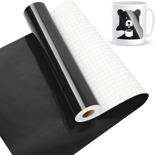 Lya Vinyl Glänzend schwarzes plotterfolie vinyl für Cricut, glänzend schwarz 30,5cm x 1525cm (50FT) permanentes klebendes Vinyl für CRI-Cut, Silhouette Cameo, Vinylrolle für Craft Cutter von Lya Vinyl