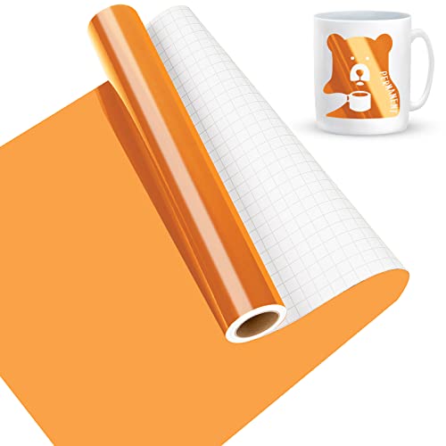 Lya Vinyl Orange Vinylfolie Plotter, Selbstklebend Plotterfolie für Cricut – 30,5 x 457,5 cm, Schwarz Plotterfolie, Selbstklebende Folie für Cricut, Silhouette Cameo 4 von Lya Vinyl