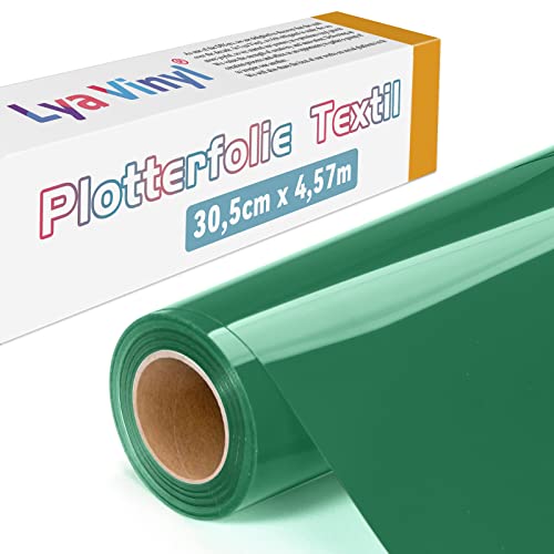 Lya Vinyl Plotterfolie Textil, 30,5 × 457,5cm Dunkles Grün Flexfolie Plotter Textil für Cricut und Silhouette Cameo, Textilfolie Plotter für DIY Stoff und Shirt Lya Vinyl Plotterfolie Textil, 30,5 × 457,5cm Dunkles Grün Flexfolie Plotter Textil für Cricut und Silhouette Cameo, Textilfolie Plotter für DIY Stoff und Shirt von Lya Vinyl