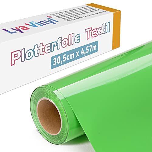 Lya Vinyl Plotterfolie Textil, 30,5 × 457,5cm Frucht Grün Flexfolie Plotter Textil für Cricut und Silhouette Cameo, Textilfolie Plotter für DIY Stoff und Shirt Lya Vinyl Plotterfolie Textil, 30,5 × 457,5cm Frucht Grün Flexfolie Plotter Textil für Cricut und Silhouette Cameo, Textilfolie Plotter für DIY Stoff und Shirt von Lya Vinyl