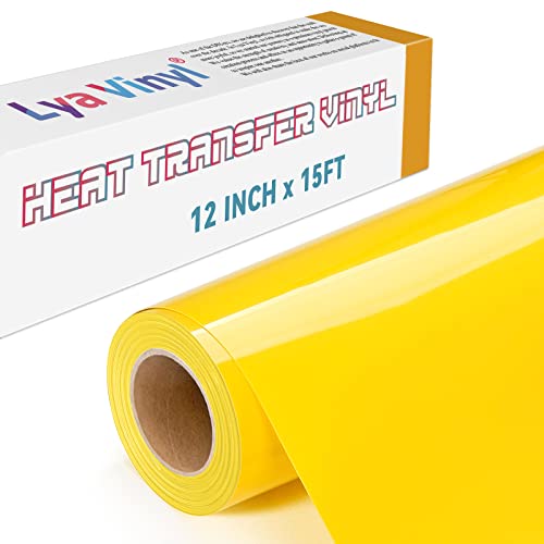 Lya Vinyl Plotterfolie Textil, 30,5 × 457,5cm Gelb Flexfolie Plotter Textil für Cricut und Silhouette Cameo, Textilfolie Plotter für DIY Stoff und Shirt Lya Vinyl Plotterfolie Textil, 30,5 × 457,5cm Gelb Flexfolie Plotter Textil für Cricut und Silhouette Cameo, Textilfolie Plotter für DIY Stoff und Shirt von Lya Vinyl