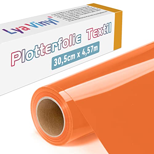 Lya Vinyl Plotterfolie Textil, 30,5 × 457,5cm Orange Flexfolie Plotter Textil für Cricut und Silhouette Cameo, Textilfolie Plotter für DIY Stoff und Shirt Lya Vinyl Plotterfolie Textil, 30,5 × 457,5cm Orange Flexfolie Plotter Textil für Cricut und Silhouette Cameo, Textilfolie Plotter für DIY Stoff und Shirt von Lya Vinyl