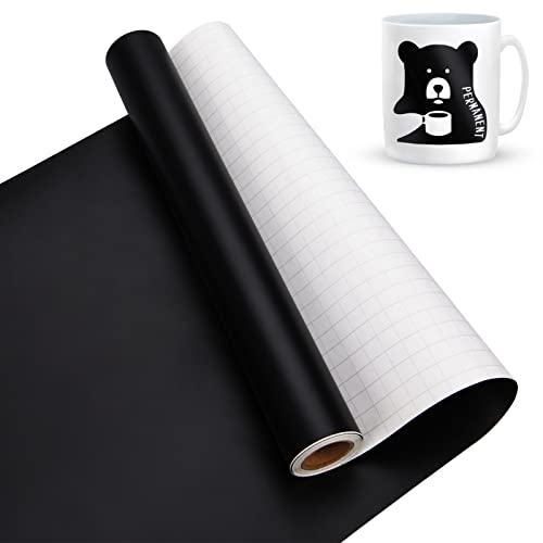 Lya Vinyl Mattschwarz Vinylfolie Plotter, Selbstklebend Plotterfolie für Cricut – 30,5cm x 4,6 m, Schwarz Plotterfolie, Selbstklebende Folie für Cricut, Silhouette Cameo 4 von Lya Vinyl