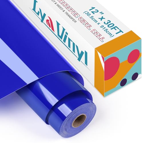 Wärmetransfer-Vinyl, 30,5 cm x 9,1 m, dunkelblaue Vinyl-Rolle zum Aufbügeln für Cricut, Silhouette Cameo, Premium HTV für DIY-Kleidung, Taschen, Schuh Wärmetransfer-Vinyl, 30,5 cm x 9,1 m, dunkelblaue Vinyl-Rolle zum Aufbügeln für Cricut, Silhouette Cameo, Premium HTV für DIY-Kleidung, Taschen, Schuh von Lya Vinyl