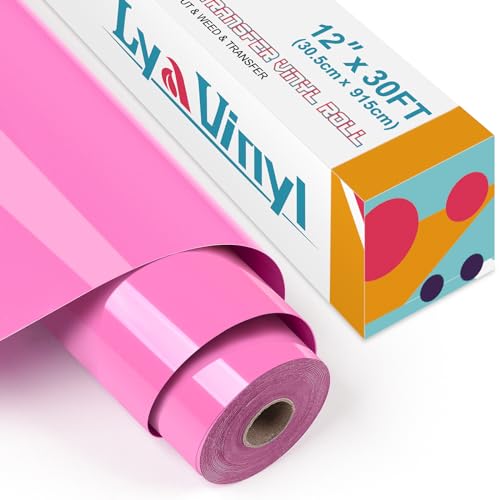 Wärmetransfer-Vinyl – Lya Vinyl 30,5 cm x 9,1 m rosa Vinyl-Rolle zum Aufbügeln für Cricut, Silhouette Cameo, Premium HTV für selbstgemachte Kleidung, Taschen, Schuhe und andere Textilien von Lya Vinyl