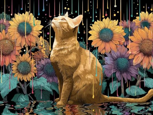Malen Nach Zahlen Erwachsene Set, DIY Kinder ab 10 Handgemalt Ölgemälde Mit Pinsel Acrylfarben auf Leinwand 20x30cm, abstrakte Katze Ideal für Anfänger Fortgeschrittene, Entspannung Wohnkultur D114 von Lyaauulg