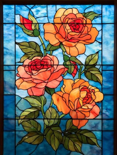 Malen Nach Zahlen Erwachsene abstrakte Rosen Malen Nach Zahlen kinder ab 7, Paint by Numbers Adult auf Leinwand ohne Rahmen, Acrylfarben Handgemalt Ölgemälde Leinwand für Home Decor 40 x 60 CM C116 von Lyaauulg