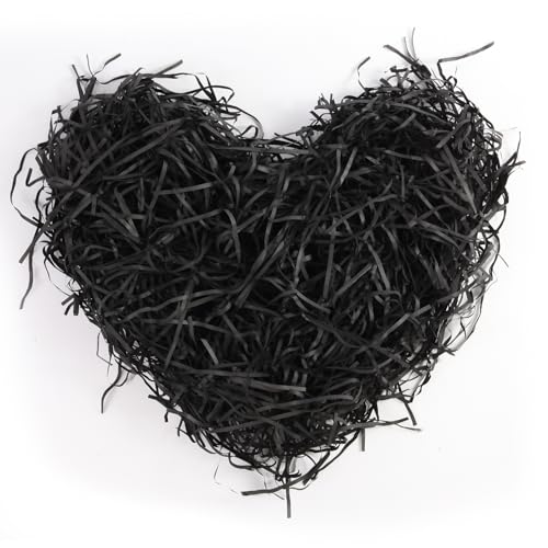 Lyaor 200g Raffia Geschreddertes Papier Geschenk Seidenpapier Füllmaterial Geschenk Füllung Papierschnitzel Geschenkbox Dekorations für DIY Party Hamper Füllung und Geschenkverpackung - Schwarz Lyaor 200g Raffia Geschreddertes Papier Geschenk Seidenpapier Füllmaterial Geschenk Füllung Papierschnitzel Geschenkbox Dekorations für DIY Party Hamper Füllung und Geschenkverpackung - Schwarz von Lyaor