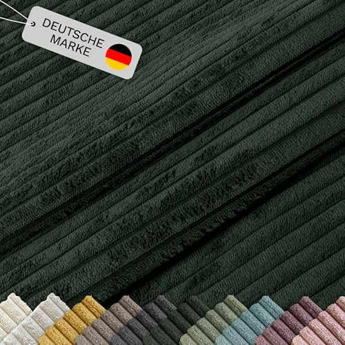 Lycce Cordstoff Meterware | 35.000 Scheuertouren | Tierfreundlich & kratzresistent | 1 lfm x 1,40 m breiter Polsterstoff für Möbel, Kissenbezüge und andere DIY Projekte | 360 g/m² | grün von Lycce